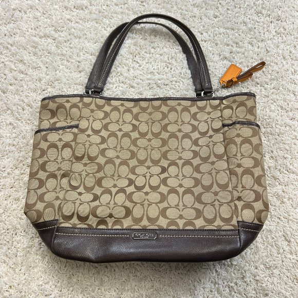 Coach Handbags - Coach Park Signature North/South Tote (F23295)